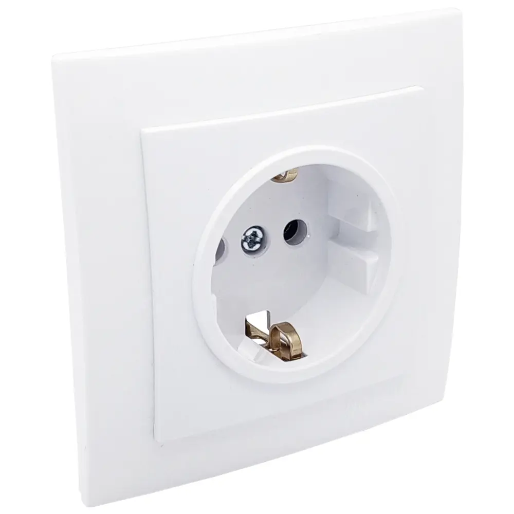 Фото Розетка встраиваемая Nilson Touran 24111017 с заземлением, цвет белый