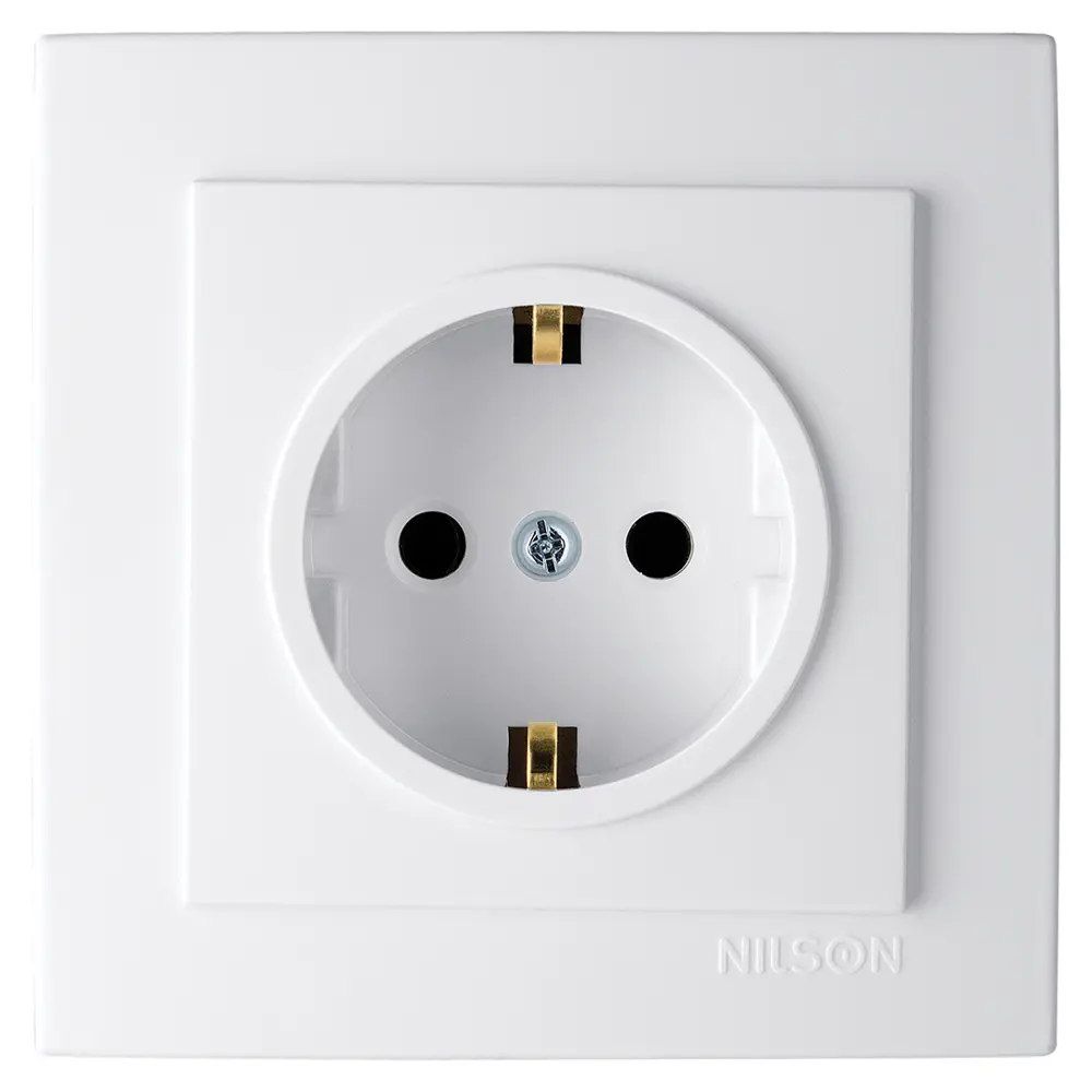 Фото 2 Розетка встраиваемая Nilson Touran 24111017 с заземлением, цвет белый