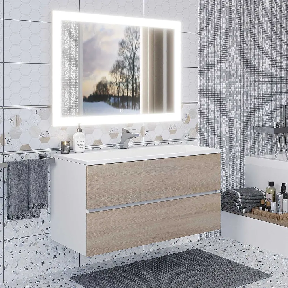 Фото 3 Тумба под раковину подвесная Uperwood Barsa 293020533 100см цвет белый Фото 3 Тумба под раковину подвесная Uperwood Barsa 293020533 100см цвет белый
