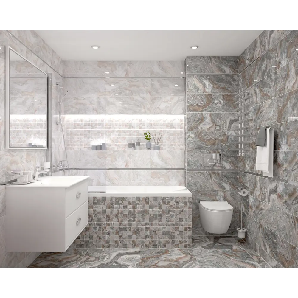 Фото Керамическая плитка Laparet Gray х9999219626 25x75см 1.69 м² цвет серый, цена за упаковку Фото Керамическая плитка Laparet Gray х9999219626 25x75см 1.69 м² цвет серый, цена за упаковку