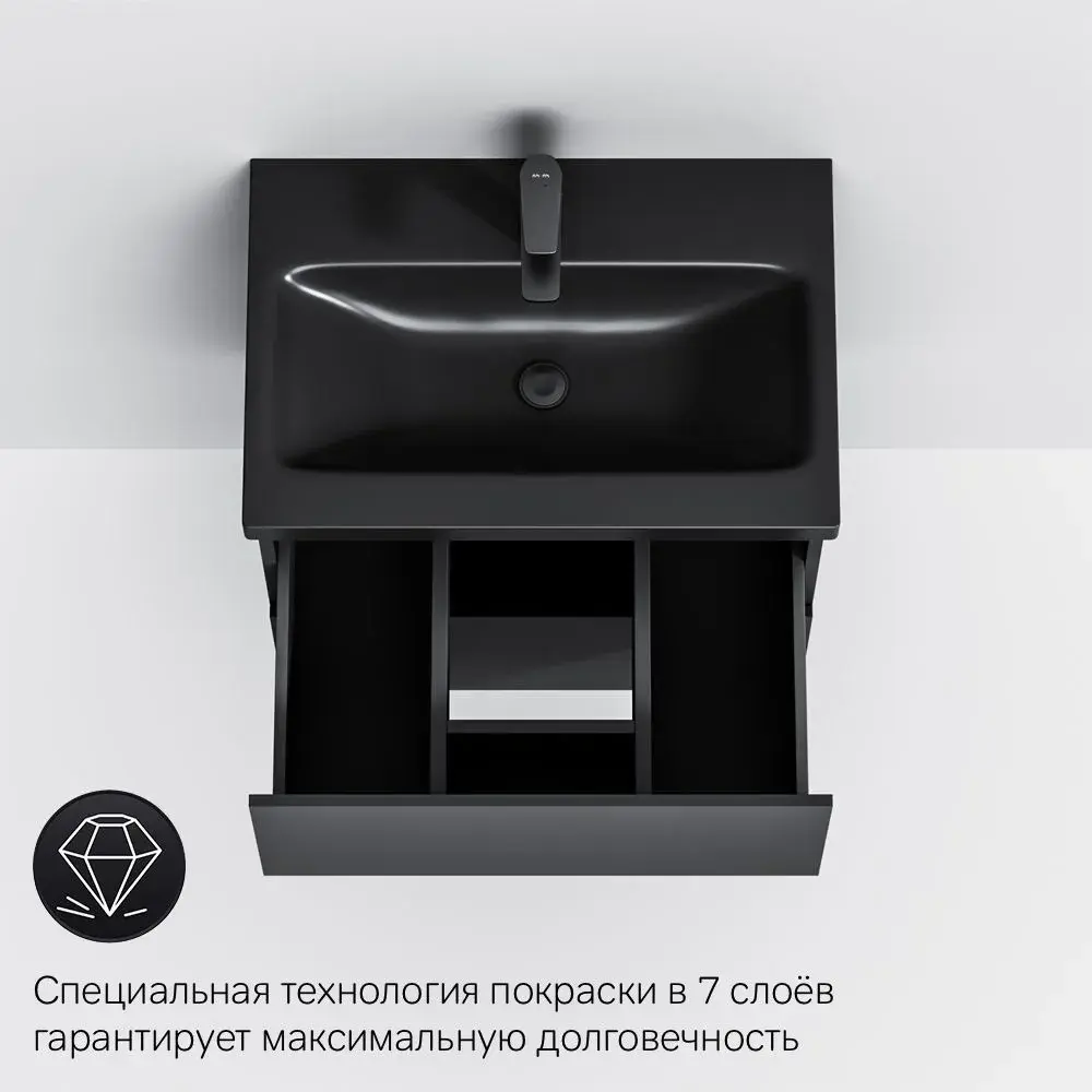 Фото 5 Тумба под раковину подвесная Am.pm M90-FHX06022BM-F90A02122_7214 60см цвет черный, с раковиной Фото 5 Тумба под раковину подвесная Am.pm M90-FHX06022BM-F90A02122_7214 60см цвет черный, с раковиной