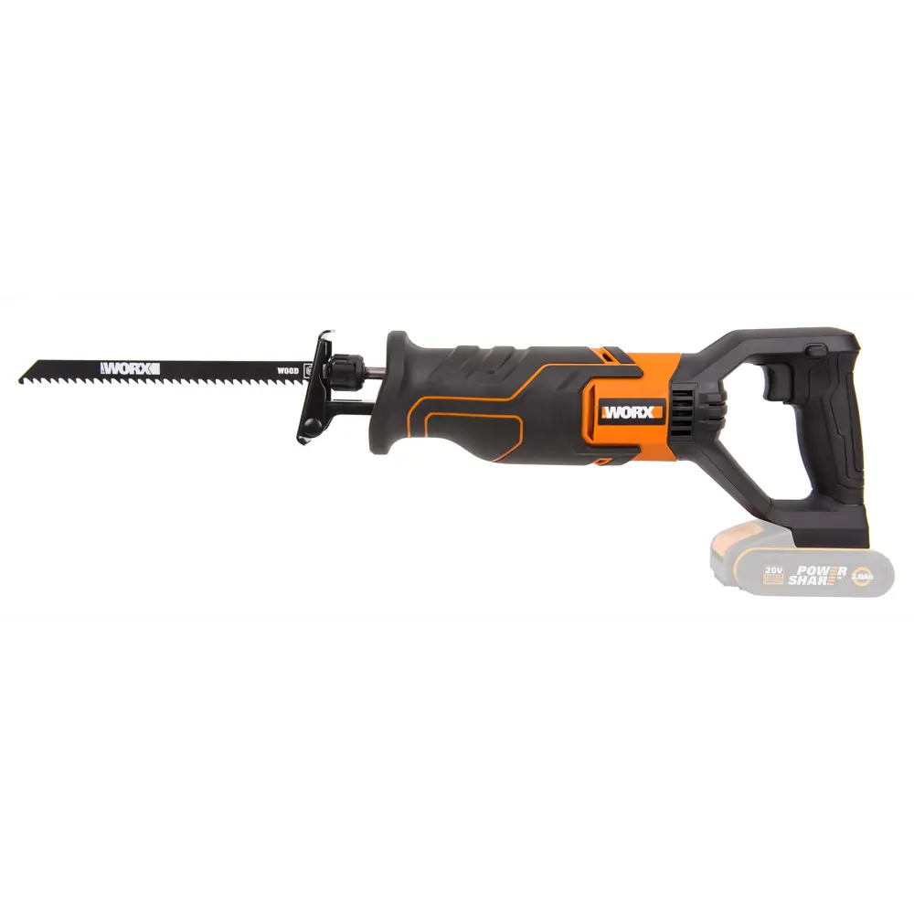 Фото 2 Пила сабельная аккумуляторная Worx WX500.9 НСК, 20 В Li-Ion без АКБ и ЗУ Фото 2 Пила сабельная аккумуляторная Worx WX500.9 НСК, 20 В Li-Ion без АКБ и ЗУ