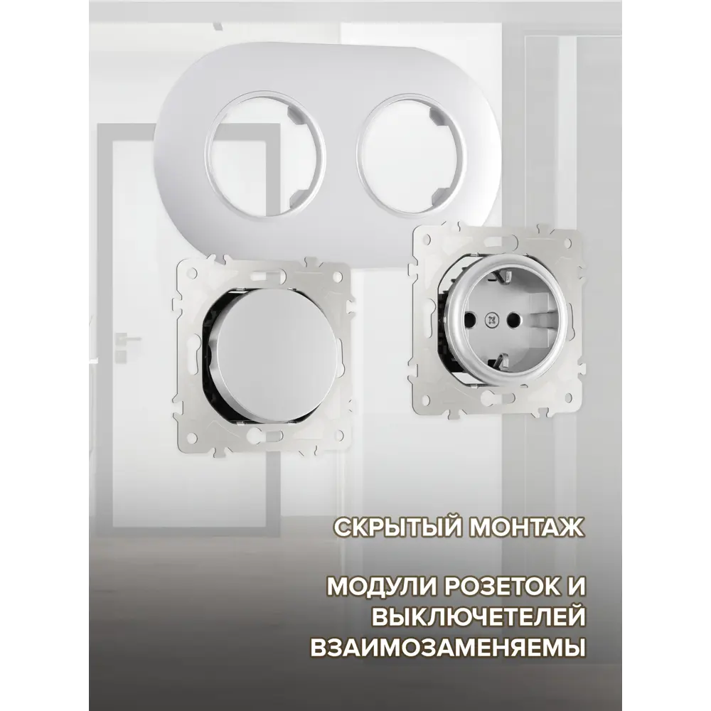 Фото 2 Розетка с выключателем встраиваемые с рамкой Arte milano SET08-2-40-1-30-1.silver с заземлением 1 клавиша цвет серебро Фото 2 Розетка с выключателем встраиваемые с рамкой Arte milano SET08-2-40-1-30-1.silver с заземлением 1 клавиша цвет серебро