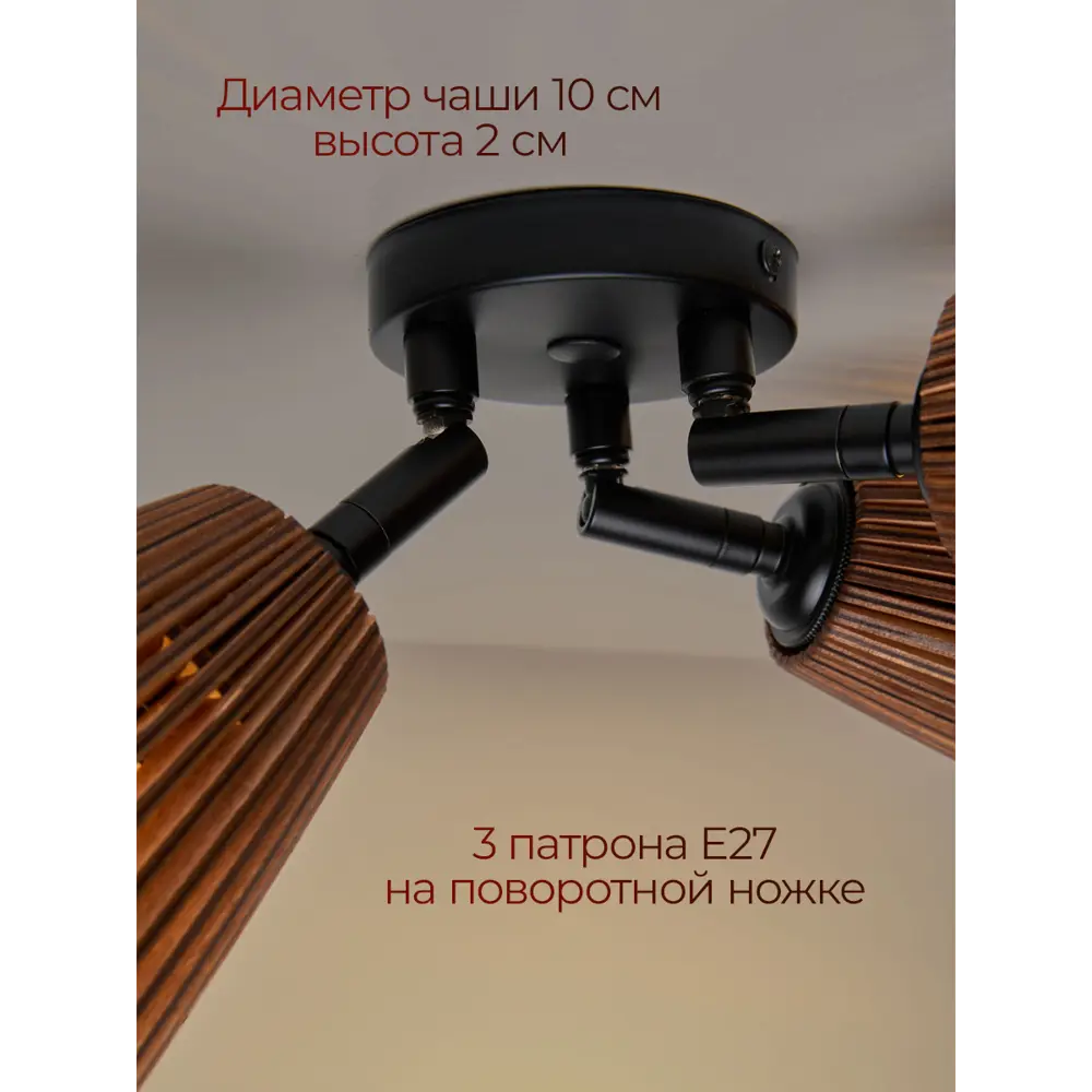 Фото 6 Люстра потолочная Brillight Love-59.1 3 лампы 20 м² цвет коричневый Фото 6 Люстра потолочная Brillight Love-59.1 3 лампы 20 м² цвет коричневый