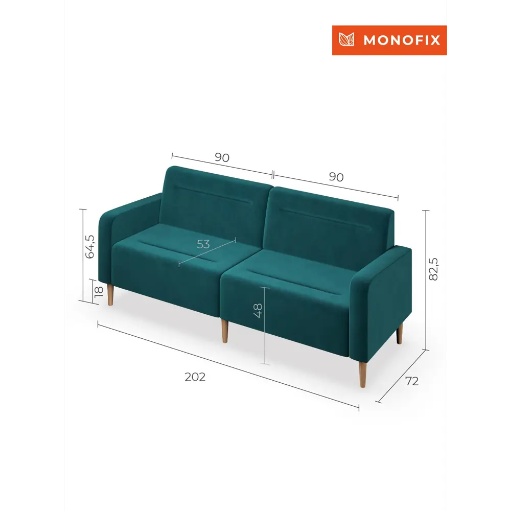 Фото 3 Диван Monofix Фоксет велюр DV-FOX-V-20 202x82.5x72 см велюр цвет изумрудный Фото 3 Диван Monofix Фоксет велюр DV-FOX-V-20 202x82.5x72 см велюр цвет изумрудный