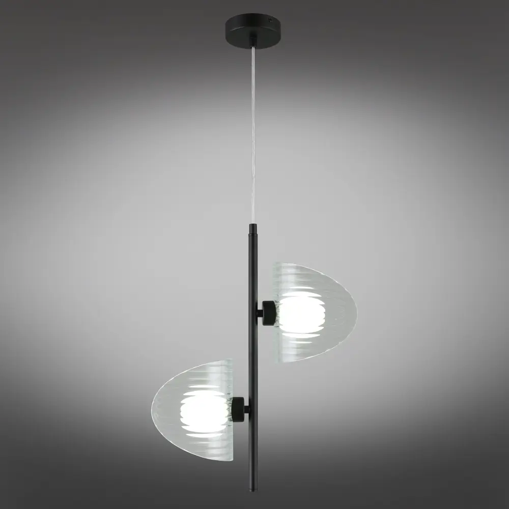 Фото 2 Светильник подвесной Omnilux Cennina Oml-52406-02 2 лампы 1 м² цвет черный Фото 2 Светильник подвесной Omnilux Cennina Oml-52406-02 2 лампы 1 м² цвет черный