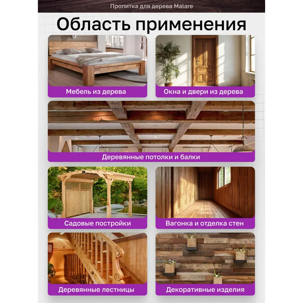 Фото 3 Антисептик защитно-декоративный для дерева Malare Wood от плесени и грибка полуматовая цвет без запаха сосна 1.8 л Фото 3 Антисептик защитно-декоративный для дерева Malare Wood от плесени и грибка полуматовая цвет без запаха сосна 1.8 л