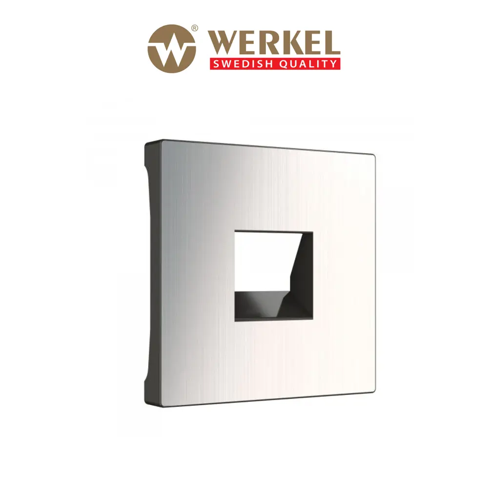 Фото Накладка Werkel для RJ45 и RJ11 глянцевый никель Фото Накладка Werkel для RJ45 и RJ11 глянцевый никель