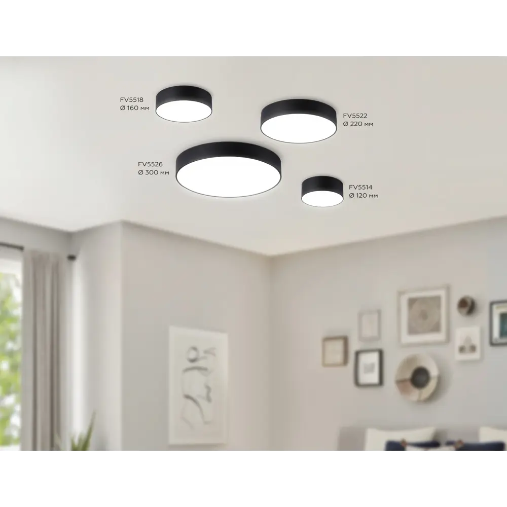 Фото 13 Светильник настенно-потолочный светодиодный Ambrella light Fv5514 2 м² нейтральный белый свет цвет черный Фото 13 Светильник настенно-потолочный светодиодный Ambrella light Fv5514 2 м² нейтральный белый свет цвет черный
