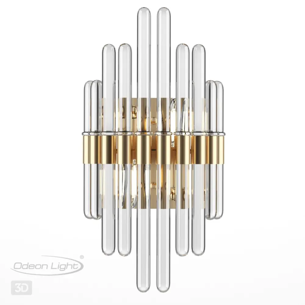 Фото 4 Настенный светильник Odeon Light Stika Od_4988_2w цвет золото/прозрачный Фото 4 Настенный светильник Odeon Light Stika Od_4988_2w цвет золото/прозрачный