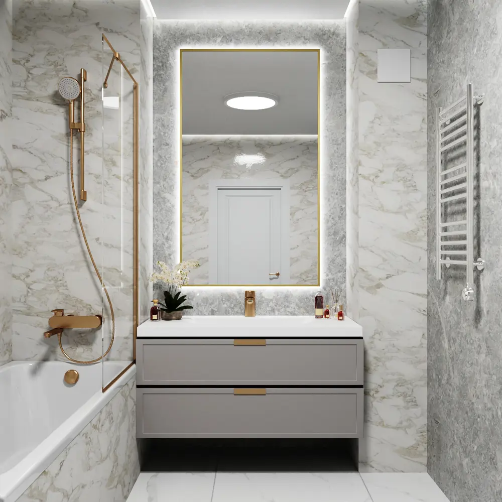 Фото 3 Зеркало со встроенной подсветкой One mirror 15080зсх 80x150 см Фото 3 Зеркало со встроенной подсветкой One mirror 15080зсх 80x150 см