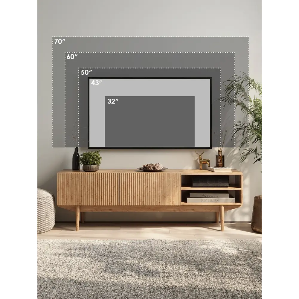 Фото 4 Тумба под телевизор Puzzlemebel Келли светло-коричневый 150x47x35 см лдсп цвет светло-коричневый Фото 4 Тумба под телевизор Puzzlemebel Келли светло-коричневый 150x47x35 см лдсп цвет светло-коричневый