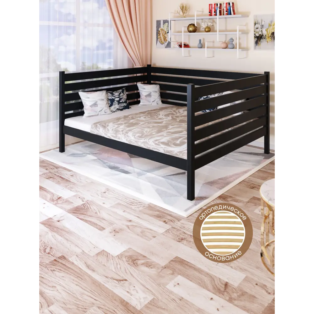 Фото 3 Кровать Solarius Tahta-spin120-200ser-orto 130 x 101 x 210 см сосна цвет серый