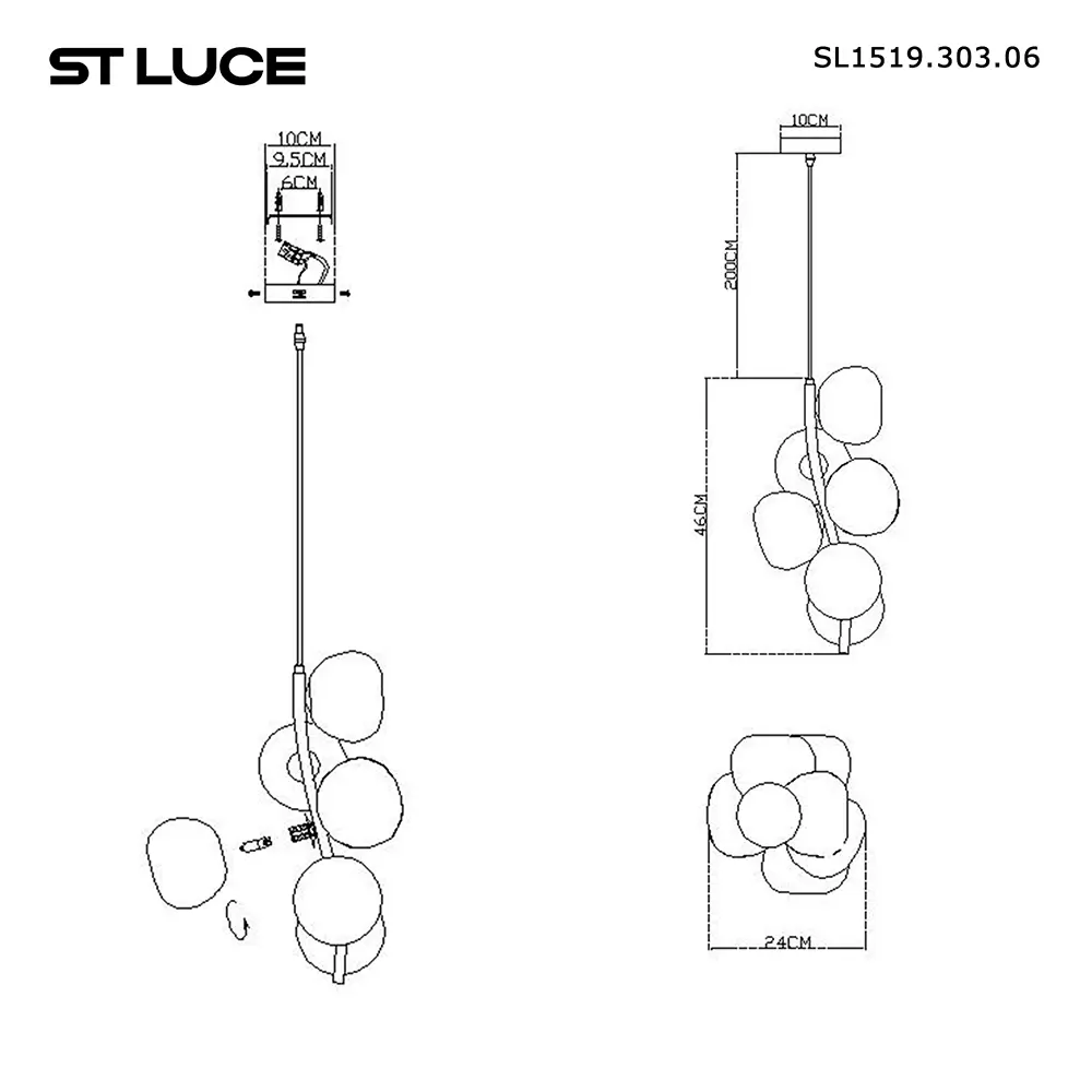Фото 15 Люстра подвесная светодиодная St luce Sweven Sl1519.303.06 10 м² теплый белый (желтый) свет цвет золотистый Фото 15 Люстра подвесная светодиодная St luce Sweven Sl1519.303.06 10 м² теплый белый (желтый) свет цвет золотистый