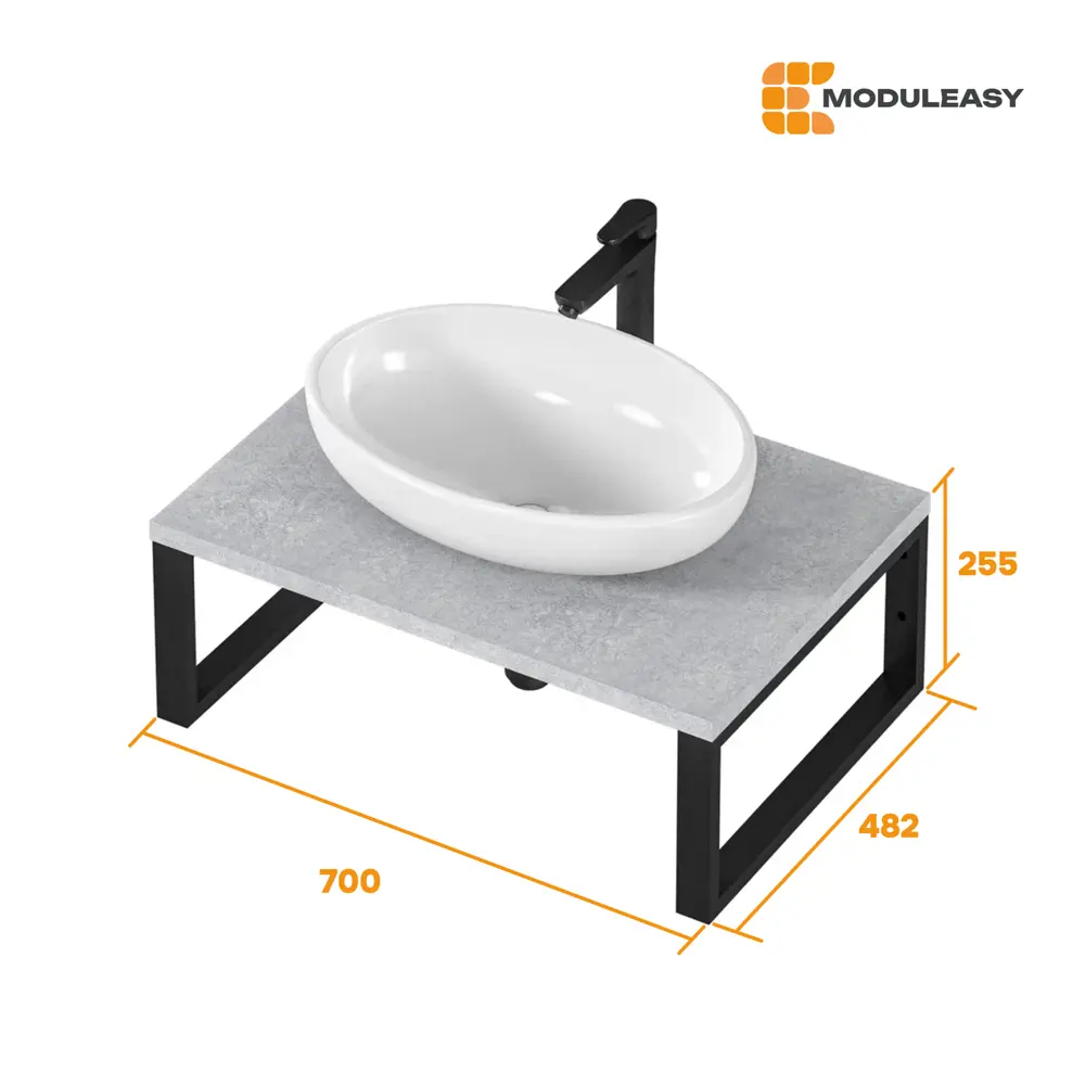 Фото 8 Столешница в ванную Moduleasy Ц0000038966 70x48.2см МДФ цвет серый/серебристый Фото 8 Столешница в ванную Moduleasy Ц0000038966 70x48.2см МДФ цвет серый/серебристый