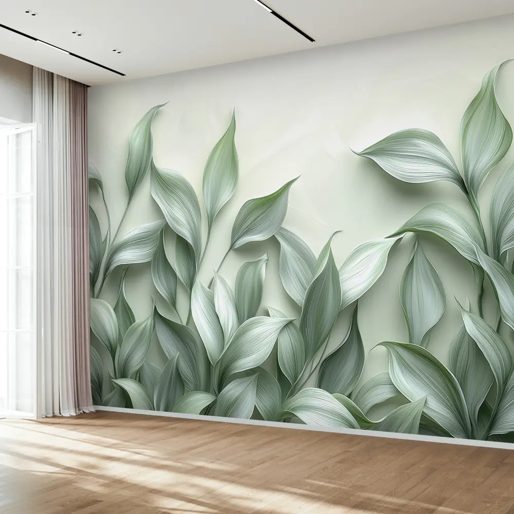 Фото 3 Фотообои Postermarket Зеленые листья WM-673V1, 400x270 см