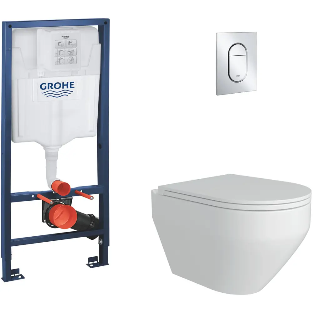 Фото 2 Инсталляция GROHE Solido 5 в 1 QuickFix с клавишей смыва Arena Cosmopolitan (39702000) Alentori FLUIRE 208 унитаз микролифт белый глянцевый Фото 2 Инсталляция GROHE Solido 5 в 1 QuickFix с клавишей смыва Arena Cosmopolitan (39702000) Alentori FLUIRE 208 унитаз микролифт белый глянцевый