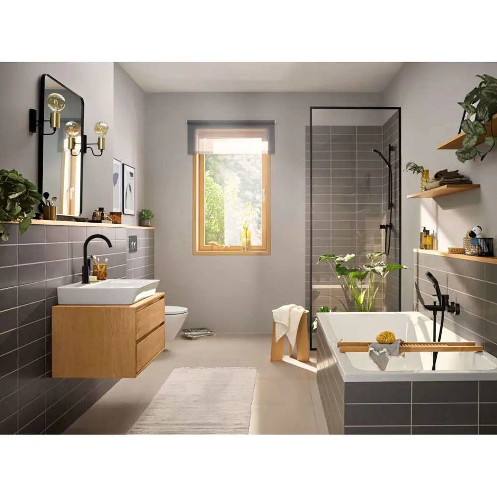 Фото 7 Смеситель для душа черный Hansgrohe Rebris E 72650670 Фото 7 Смеситель для душа черный Hansgrohe Rebris E 72650670