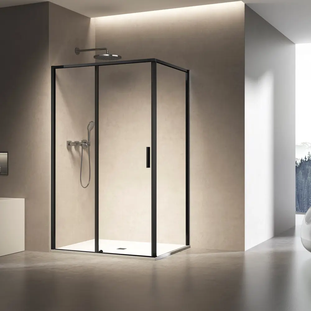 Фото Душевой уголок Vincea Slim 8mm VSR-6SL8012CLB прямоугольный 80x120см черный профиль эффект стекла прозрачное закаленное стекло Фото Душевой уголок Vincea Slim 8mm VSR-6SL8012CLB прямоугольный 80x120см черный профиль эффект стекла прозрачное закаленное стекло