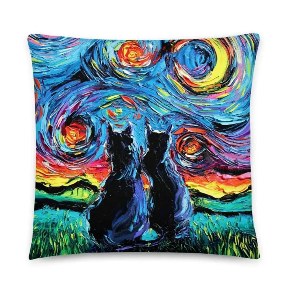 Фото Наволочка декоративная Zaberite Коты Ван Гог 6085Н, 40x40 см Фото Наволочка декоративная Zaberite Коты Ван Гог 6085Н, 40x40 см