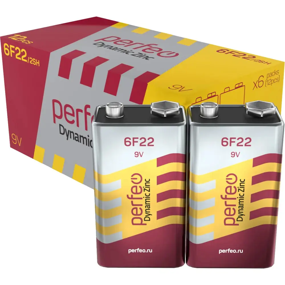 Фото Батарейка Perfeo солевая 6F22/2SH 12 шт. Фото Батарейка Perfeo солевая 6F22/2SH 12 шт.