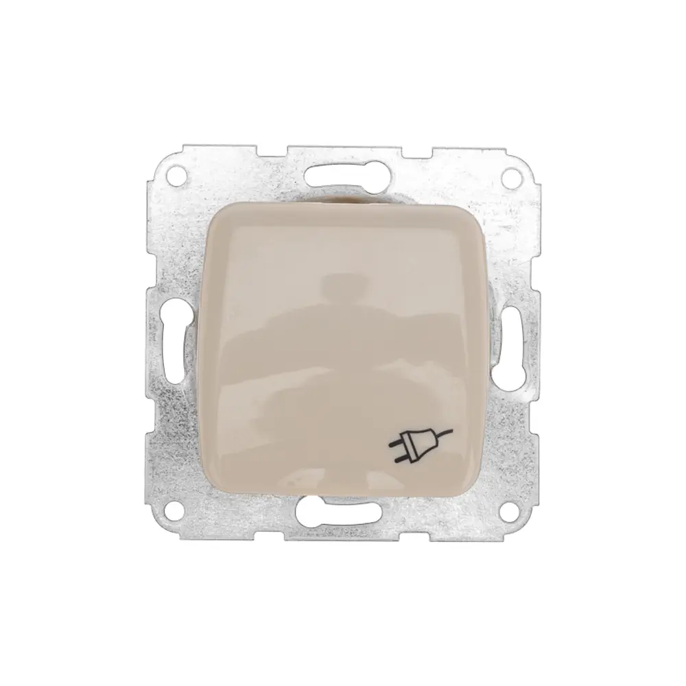 Фото Розетка встраиваемая Kranz Dea KR-78-0246 с заземлением и крышкой цвет бежевый