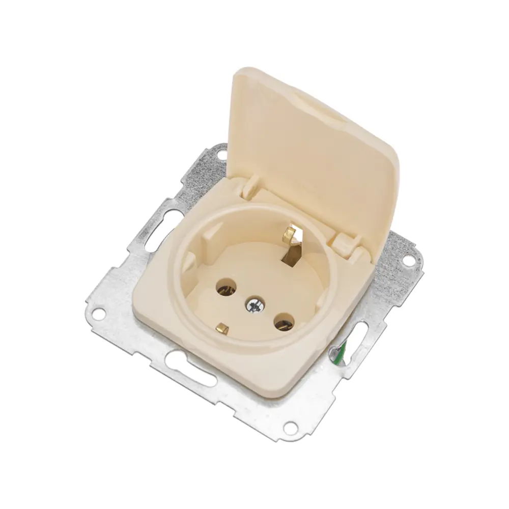 Фото 5 Розетка встраиваемая Kranz Dea KR-78-0246 с заземлением и крышкой цвет бежевый