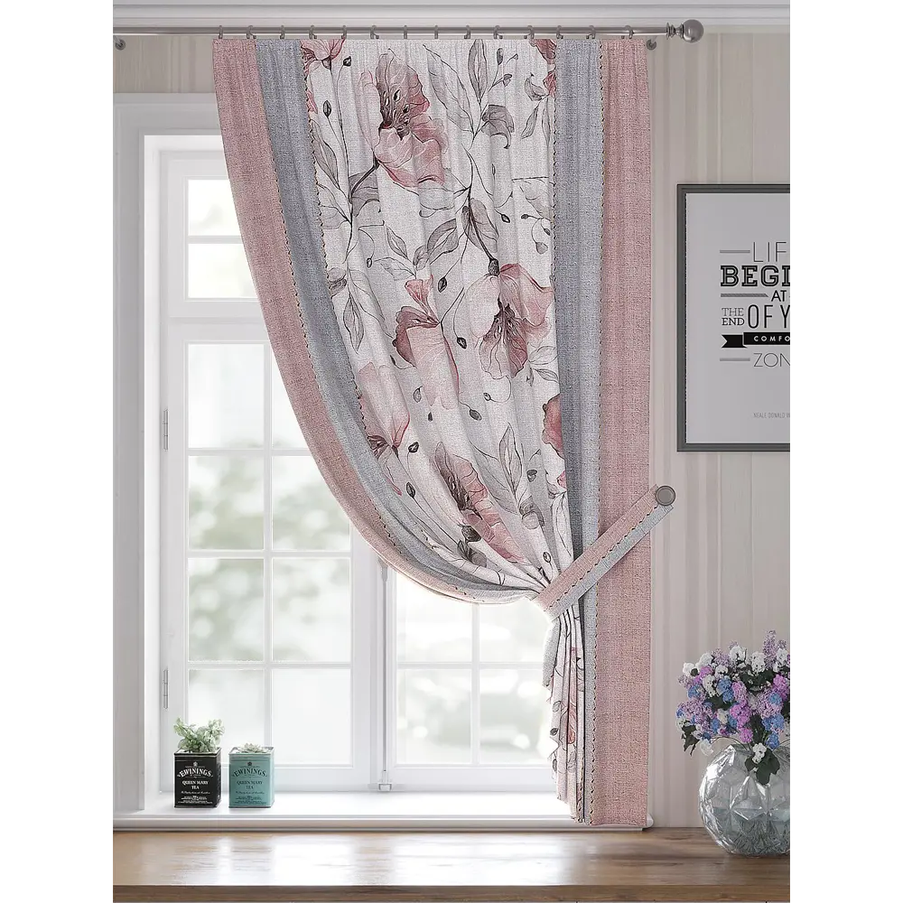 Фото 4 Штора Helga Лироверс TD-530297 на шторной ленте, 180x150 см, цвет бежевый Фото 4 Штора Helga Лироверс TD-530297 на шторной ленте, 180x150 см, цвет бежевый