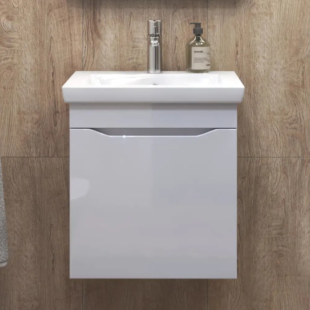 Фото 4 Тумба под раковину напольная Vigo 028 белый-LM 46см цвет белый