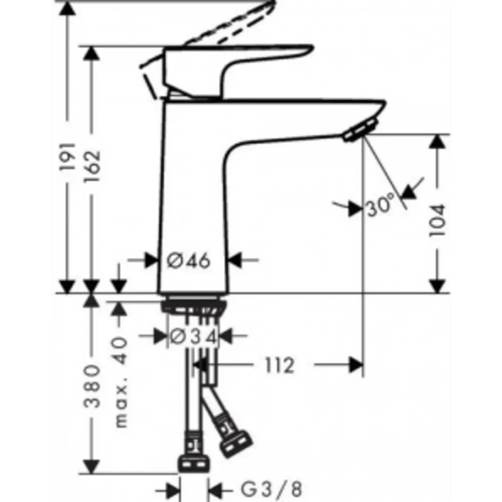 Фото 3 Смеситель для раковины Hansgrohe 71712670 HG Talis E 110, матовый черный
