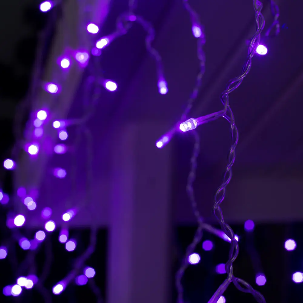 Фото 4 Электрогирлянда универсальная Luazon lighting 187282 бахрома 3x3 м 160 ламп фиолетовый 1 режим работы Фото 4 Электрогирлянда универсальная Luazon lighting 187282 бахрома 3x3 м 160 ламп фиолетовый 1 режим работы