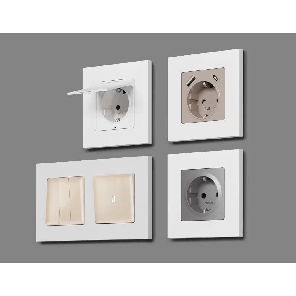 Фото 2 Рамка для розеток и выключателей Ambrella volt Alfa Qubi AF250121 1 пост цвет белый матовый Фото 2 Рамка для розеток и выключателей Ambrella volt Alfa Qubi AF250121 1 пост цвет белый матовый