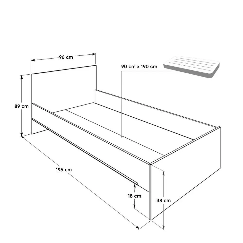 Фото 5 Кровать Adore Trendline Series 96x89x195 см ДСП цвет сонома Фото 5 Кровать Adore Trendline Series 96x89x195 см ДСП цвет сонома
