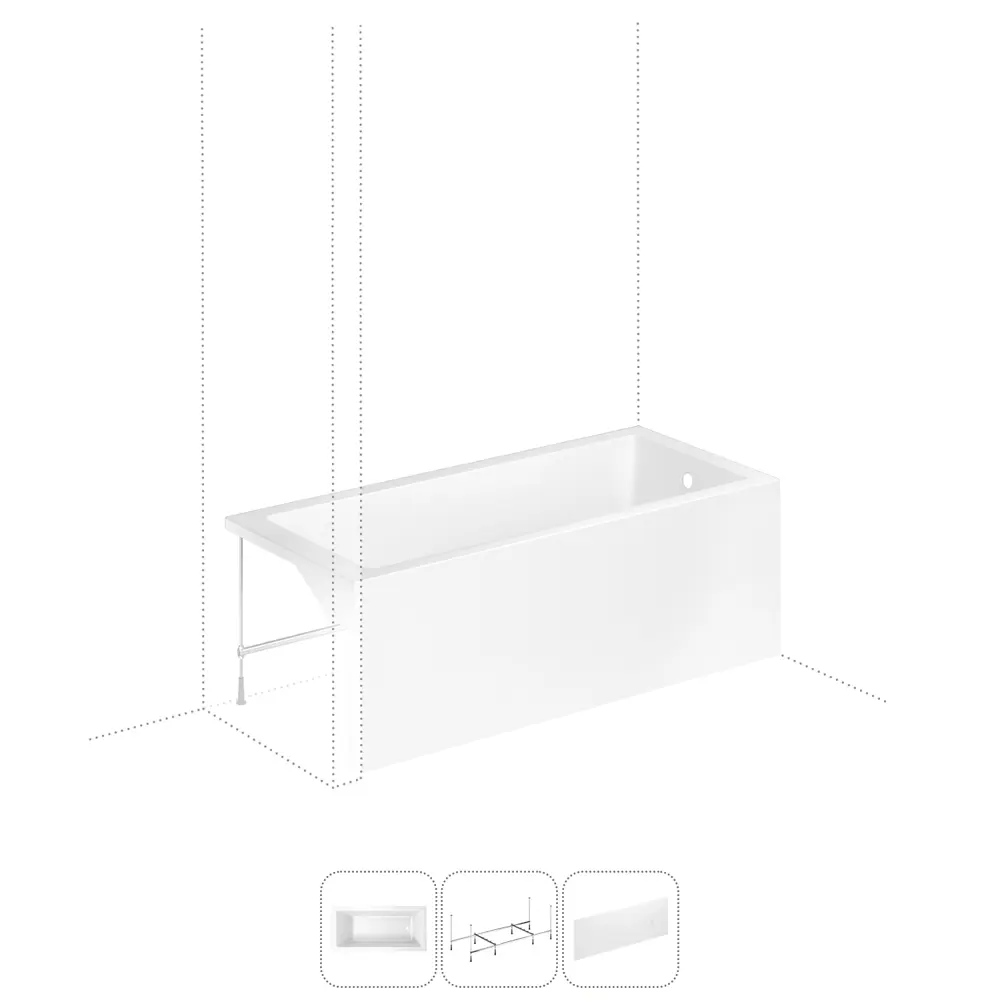 Фото Прямоугольная ванна Lavinia Boho Element S2-37090080 литьевой акрил 170x80 см, с металлическим каркасом и лицевом экраном Фото Прямоугольная ванна Lavinia Boho Element S2-37090080 литьевой акрил 170x80 см, с металлическим каркасом и лицевом экраном
