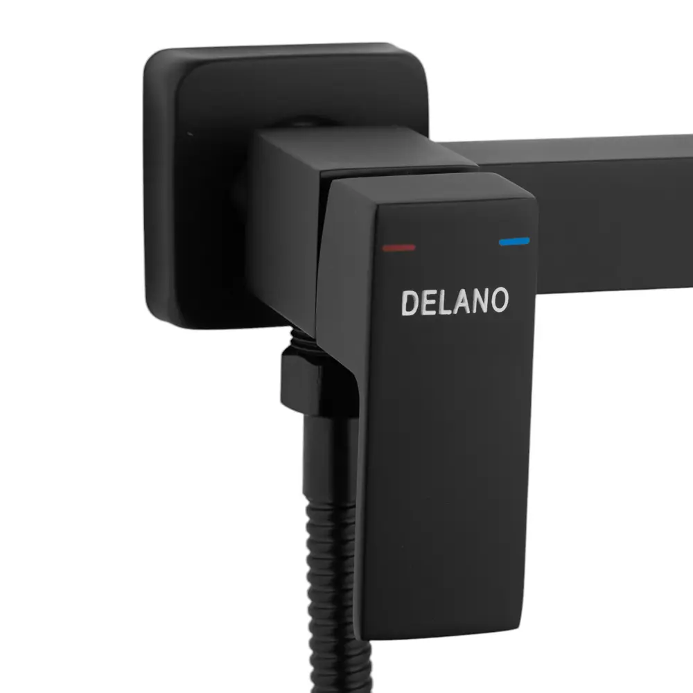 Фото 2 Смеситель с гигиеническим душем для биде Delano MD-67108-H со шлангом цвет черный матовый Фото 2 Смеситель с гигиеническим душем для биде Delano MD-67108-H со шлангом цвет черный матовый