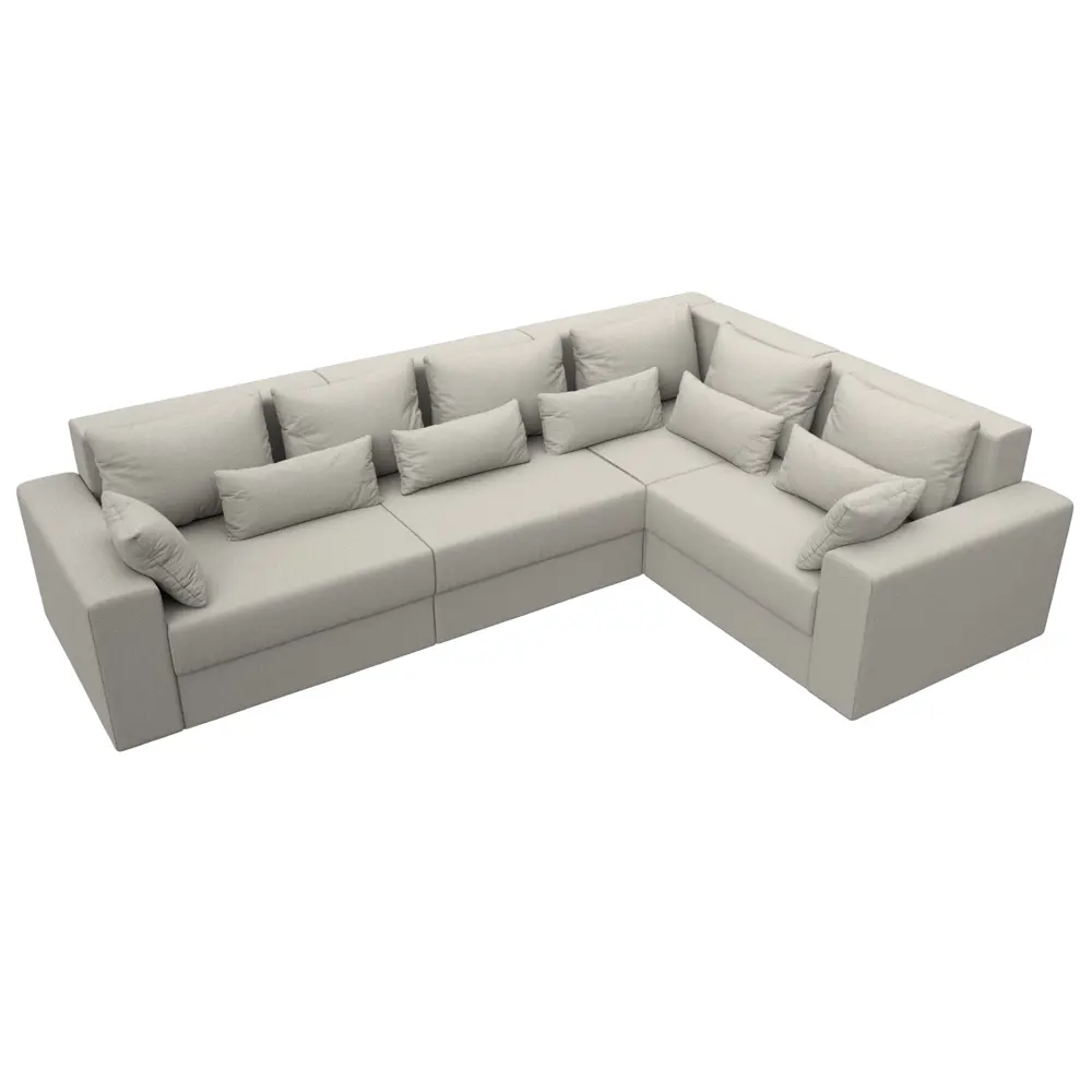 Фото 5 Диван угловой Майами Long правый угол Лига диванов 122905 330x96x230 см рогожка цвет амур 02 бежевый