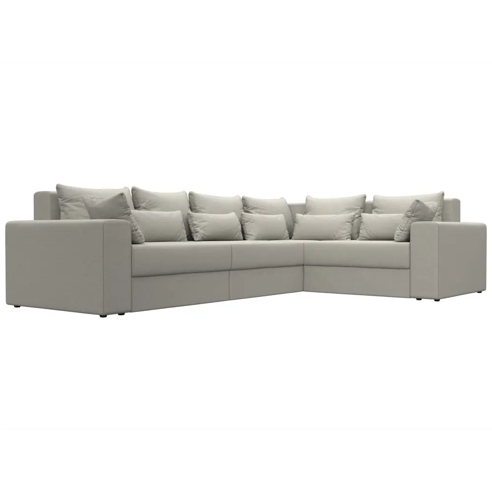 Фото 3 Диван угловой Майами Long правый угол Лига диванов 122905 330x96x230 см рогожка цвет амур 02 бежевый