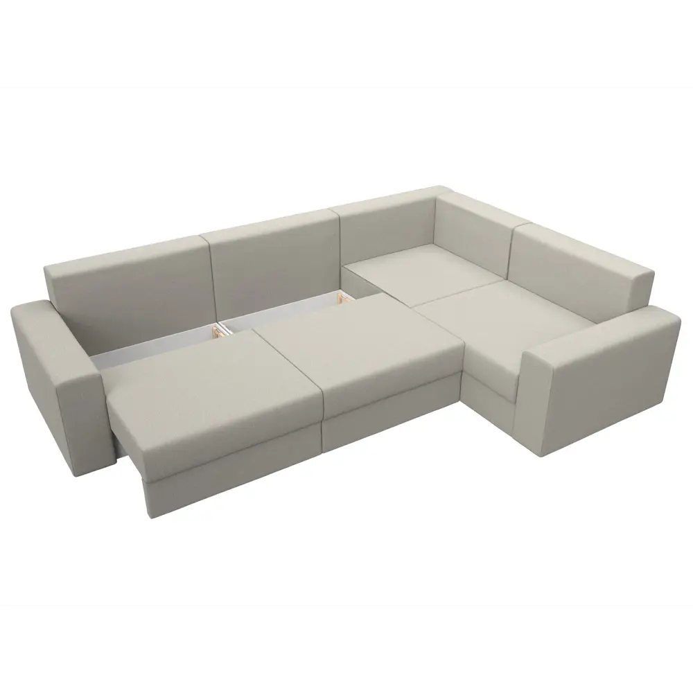 Фото 6 Диван угловой Майами Long правый угол Лига диванов 122905 330x96x230 см рогожка цвет амур 02 бежевый