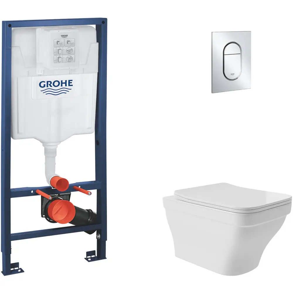 Фото 2 Инсталляция GROHE Solido 5 в 1 QuickFix Arena Cosmopolitan (39702000) и унитаз 52x37 Soft-Close белый глянцевый квадрат с выступом Фото 2 Инсталляция GROHE Solido 5 в 1 QuickFix Arena Cosmopolitan (39702000) и унитаз 52x37 Soft-Close белый глянцевый квадрат с выступом