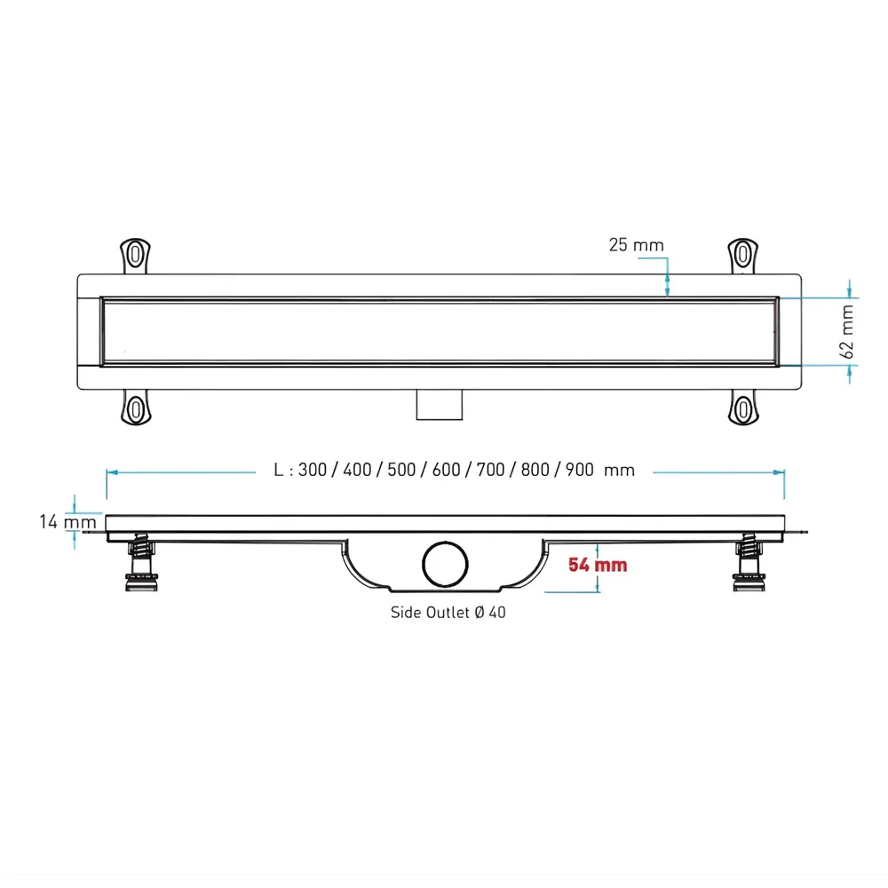 Фото 7 Трап для душа Bejert B716B290-01040-3 комбинированный затвор 11.2x90 см нержавеющая сталь