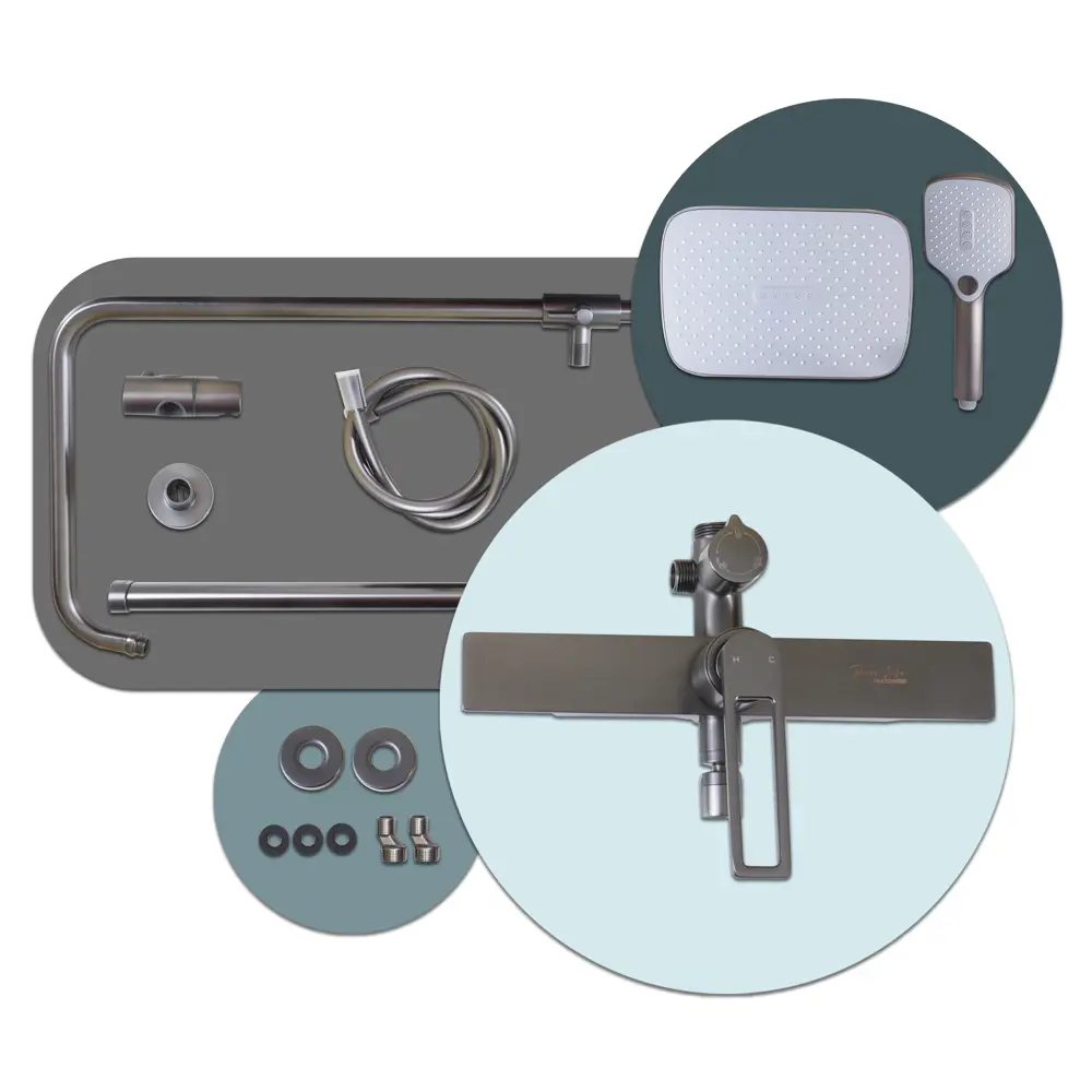 Фото 12 Душевая стойка Maxonor pure life Asket PL2496-9 3 режимная цвет графит Фото 12 Душевая стойка Maxonor pure life Asket PL2496-9 3 режимная цвет графит