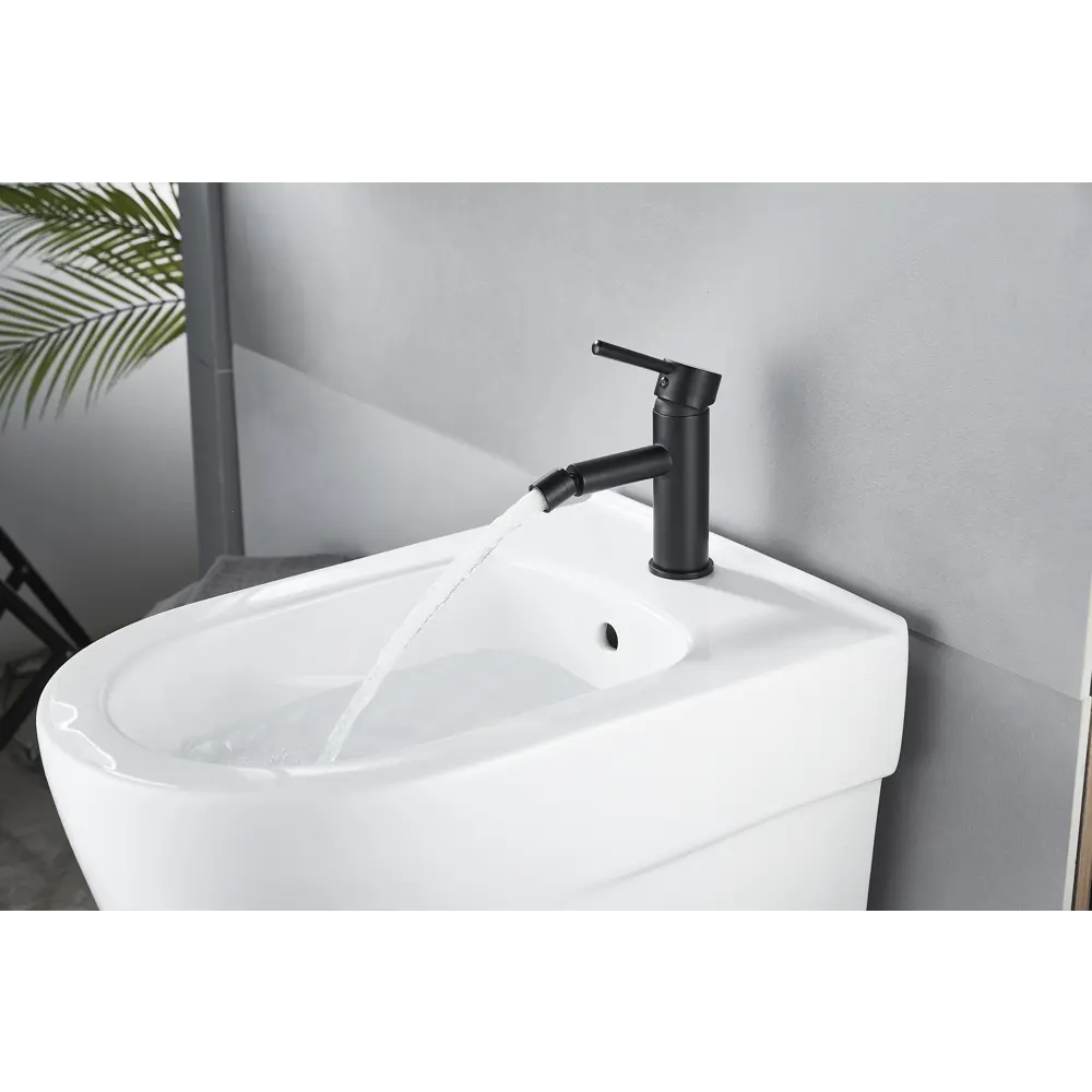 Фото 6 Смеситель для биде Maxonor pure life Pl5087-7 с гигиеническим душем цвет Черный матовый, Черный