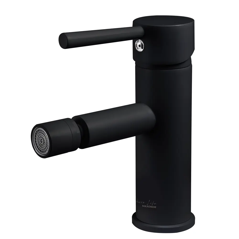 Фото 3 Смеситель для биде Maxonor pure life Pl5087-7 с гигиеническим душем цвет Черный матовый, Черный