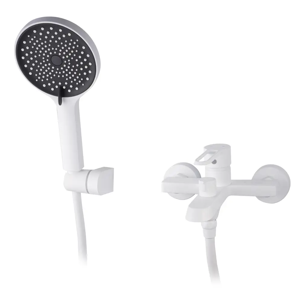 Фото 2 Смеситель для ванны Maxonor pure life Pl32108-8 однорычажный с душевой лейкой цвет белый матовый, белый Фото 2 Смеситель для ванны Maxonor pure life Pl32108-8 однорычажный с душевой лейкой цвет белый матовый, белый