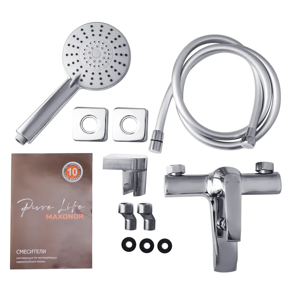 Фото 8 Смеситель для ванны Maxonor pure life Pl3288 однорычажный с душевой лейкой цвет хромированный, хром Фото 8 Смеситель для ванны Maxonor pure life Pl3288 однорычажный с душевой лейкой цвет хромированный, хром