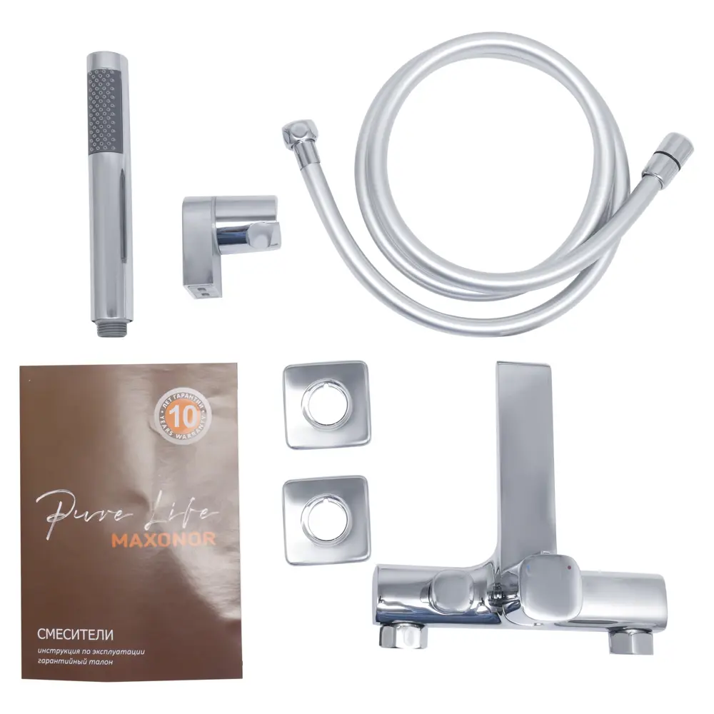 Фото 9 Смеситель для ванны Maxonor pure life Pl3289 однорычажный с душевой лейкой цвет хромированный, хром Фото 9 Смеситель для ванны Maxonor pure life Pl3289 однорычажный с душевой лейкой цвет хромированный, хром
