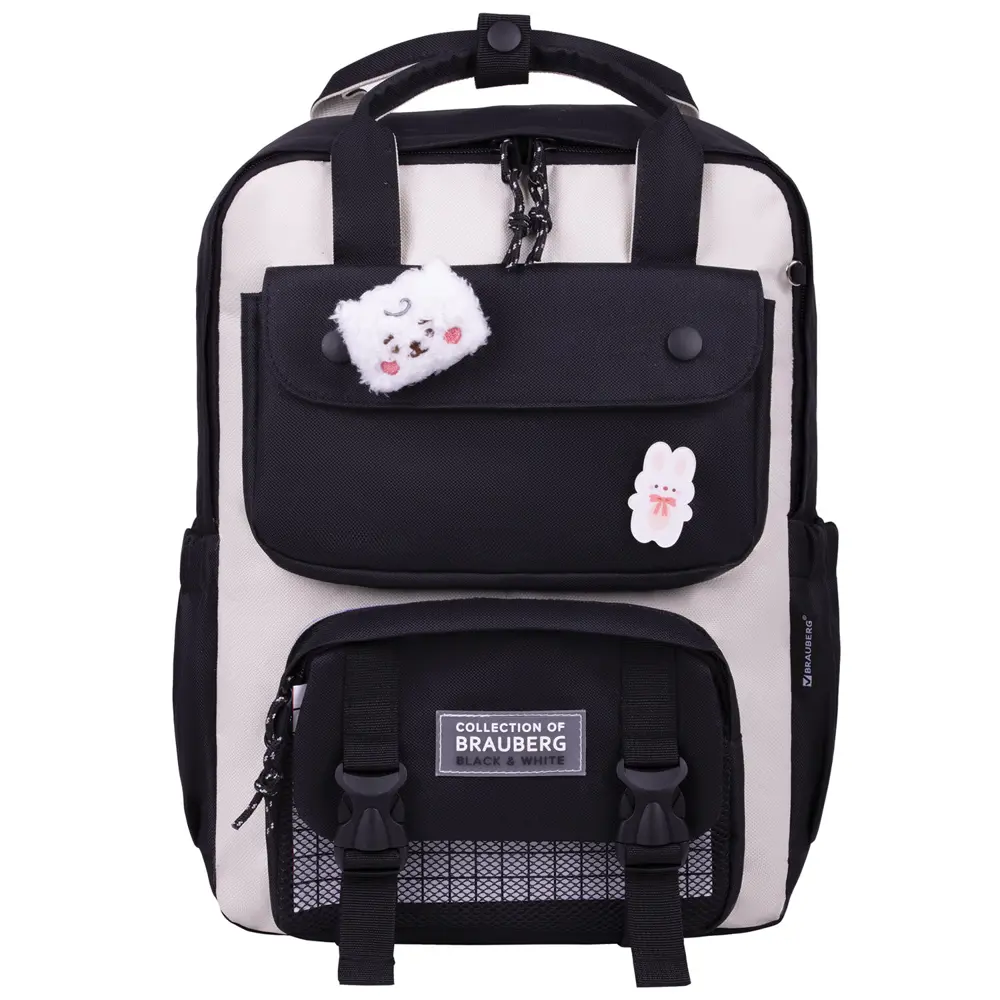 Фото 3 Рюкзак Brauberg Combo 30x42x14 см полиэстер цвет белый/черный Фото 3 Рюкзак Brauberg Combo 30x42x14 см полиэстер цвет белый/черный