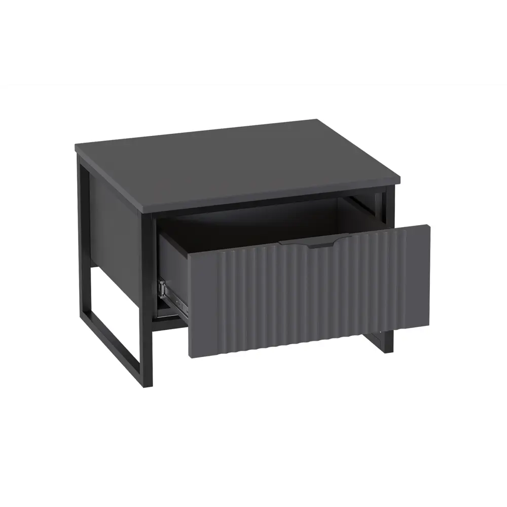 Фото 2 Тумба прикроватная Мебельград 54.5x38x42.5 см 1 ящик ЛДСП цвет металл бруклин/графит Фото 2 Тумба прикроватная Мебельград 54.5x38x42.5 см 1 ящик ЛДСП цвет металл бруклин/графит