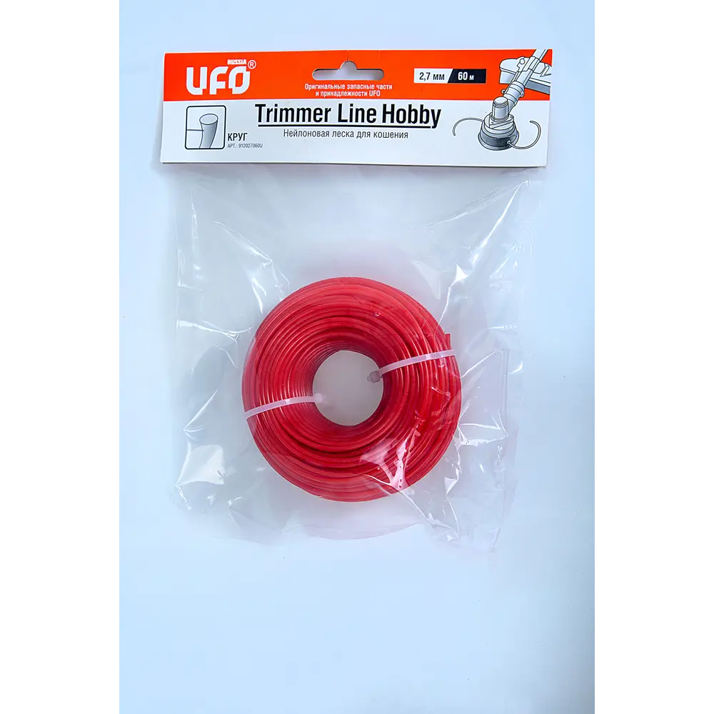 Фото Нейлоновая леска Ufo 912027060U 2.7 мм x 60 м круг Фото Нейлоновая леска Ufo 912027060U 2.7 мм x 60 м круг