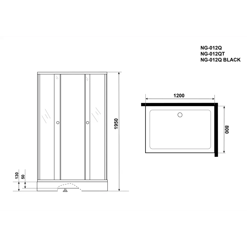Фото 6 Душевой уголок Niagara Eco NG-012-14QT 120x80x195 низкий поддон 13 см, стекло тонированное Фото 6 Душевой уголок Niagara Eco NG-012-14QT 120x80x195 низкий поддон 13 см, стекло тонированное